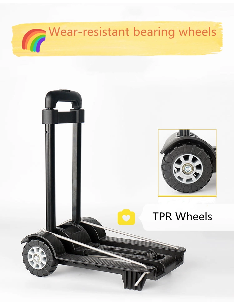 Portable Large Wheel Luggage Car Plastic Products Pull Rod Cart