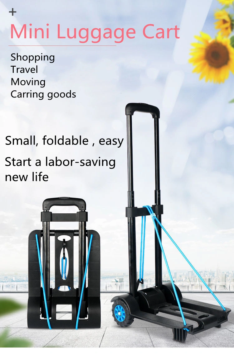 Portable Large Wheel Luggage Car Plastic Products Pull Rod Cart