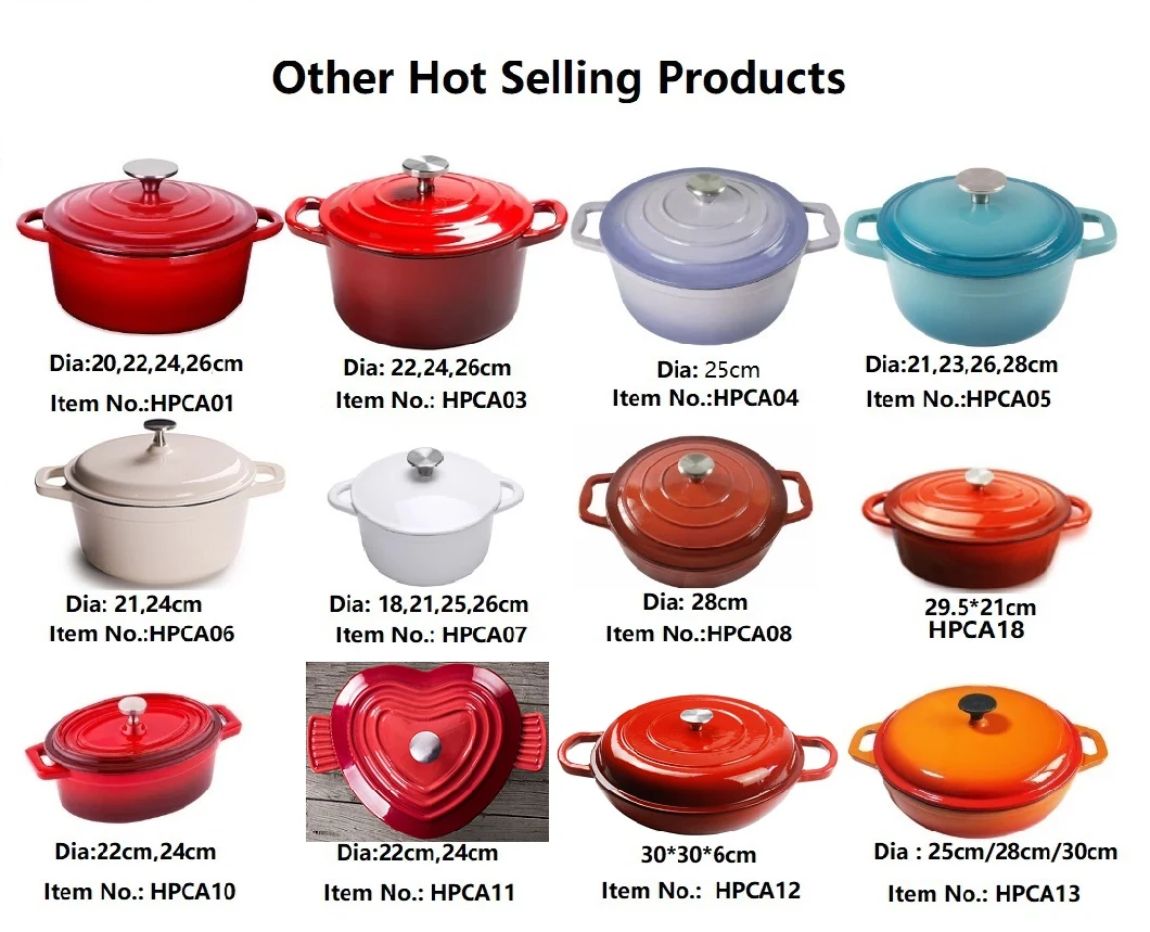 Hot Sell Cookware Hot Pot Soup Casserole Cast Iron Dutch Oven Round Shape Cooking Pot