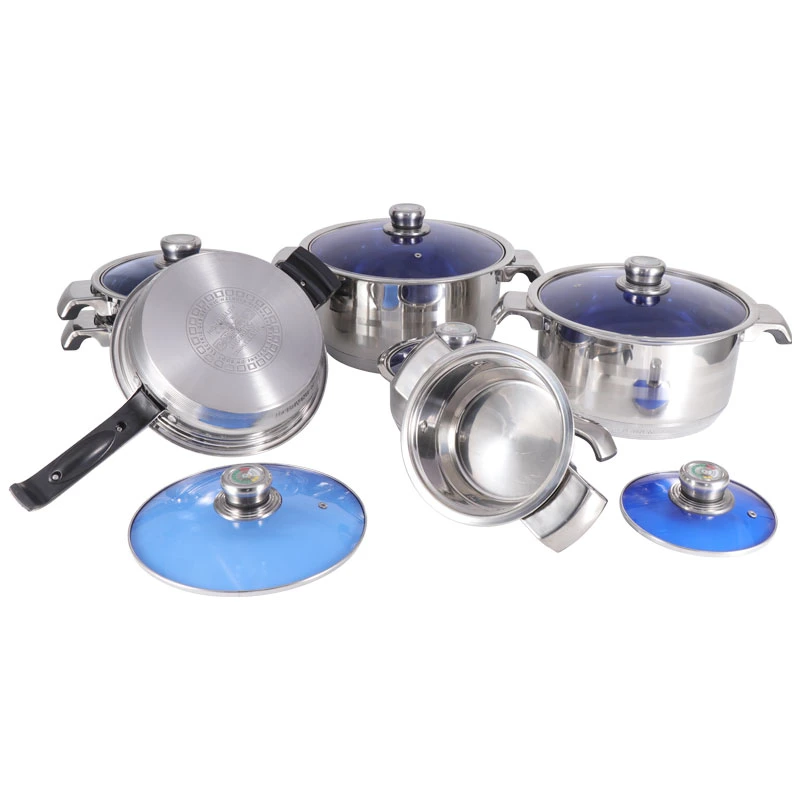 Thicken Cookware Set with Thermometer Stainless Steel Cookware Set with Steam Pot